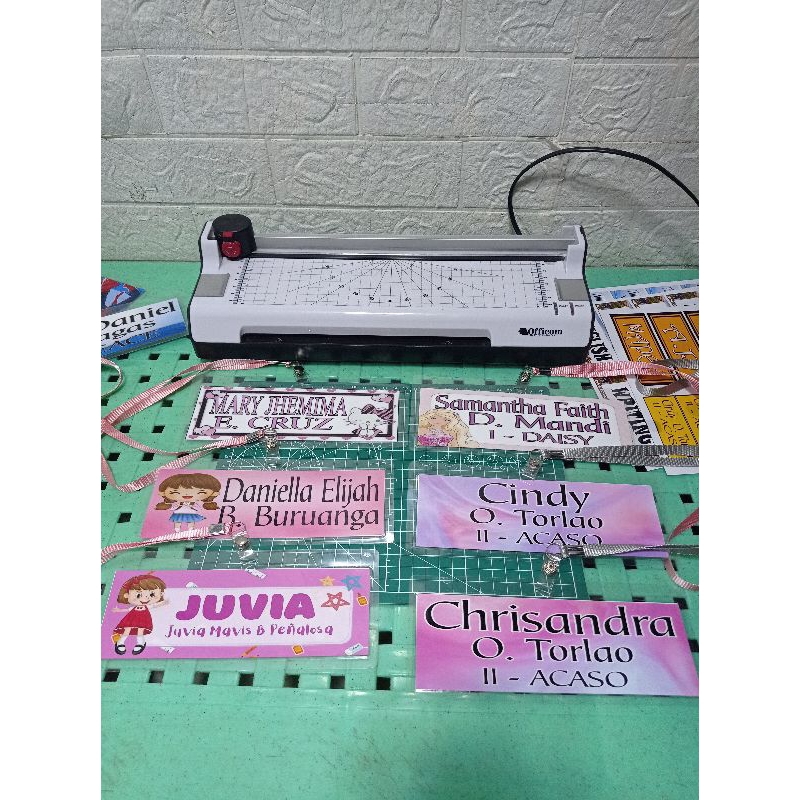 Customized Laminated School Name Tag with Lace | Shopee Philippines