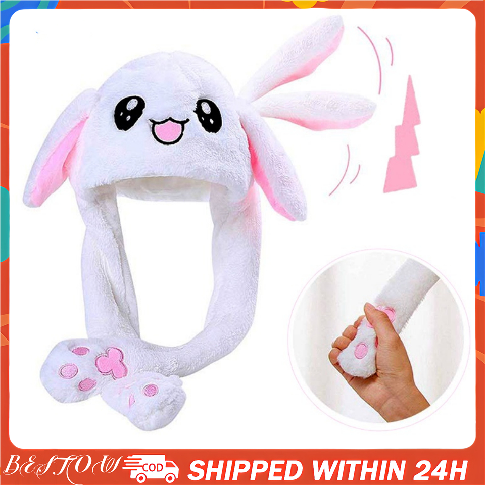 Cute Bunny Hat With Led Light Rabbit Hat Moving Ears Long Ears Plush ...