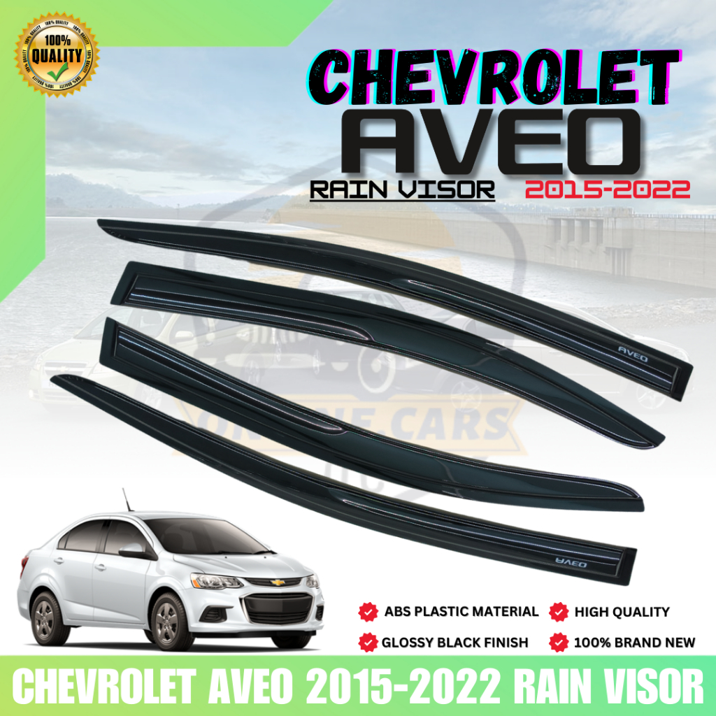 thumbnail image 2 of 4-Pack Rain Guards For Chevy Aveo 2007-2010 – Dark Smoke Window Visors 2 of 6