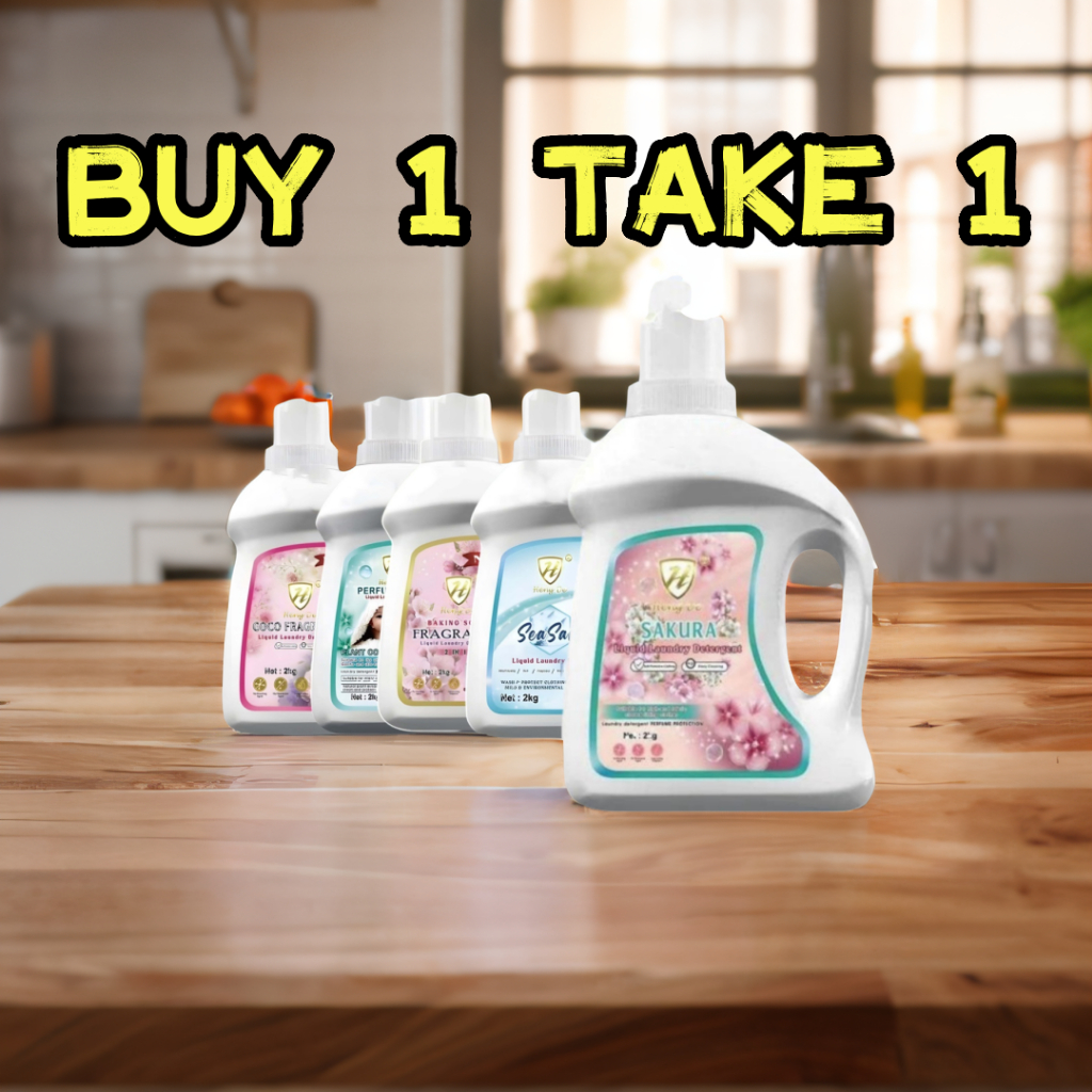 Buy 1 take 1 Liquid Laundry 2KG Detergent Fabric Softener Scent Booster ...