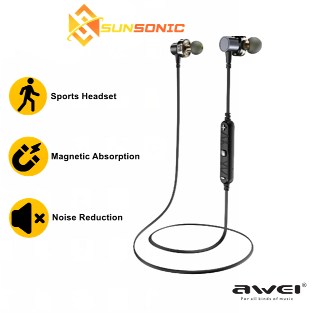 Awei X660bl Magnetic Bluetooth Earphones Sport Wireless