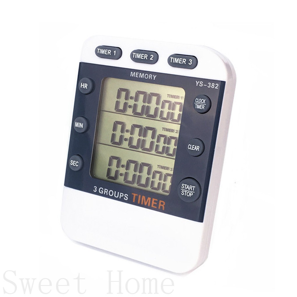 Digital Kitchen Cooking Timer Clock 3 Channels Simultaneous Timing ...