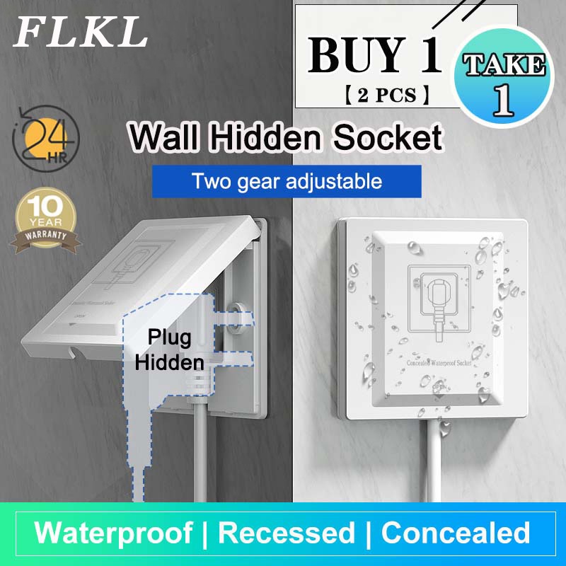Hidden Wall Switch Panel Socket Waterproof Household Adjustable Type 86 ...