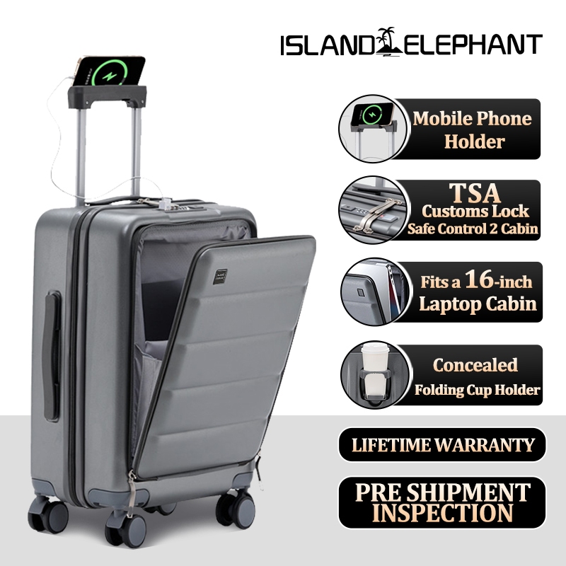 ISLAND ELEPHANT TSA Laptop Front Opening Luggage Travel Bag With USB ...