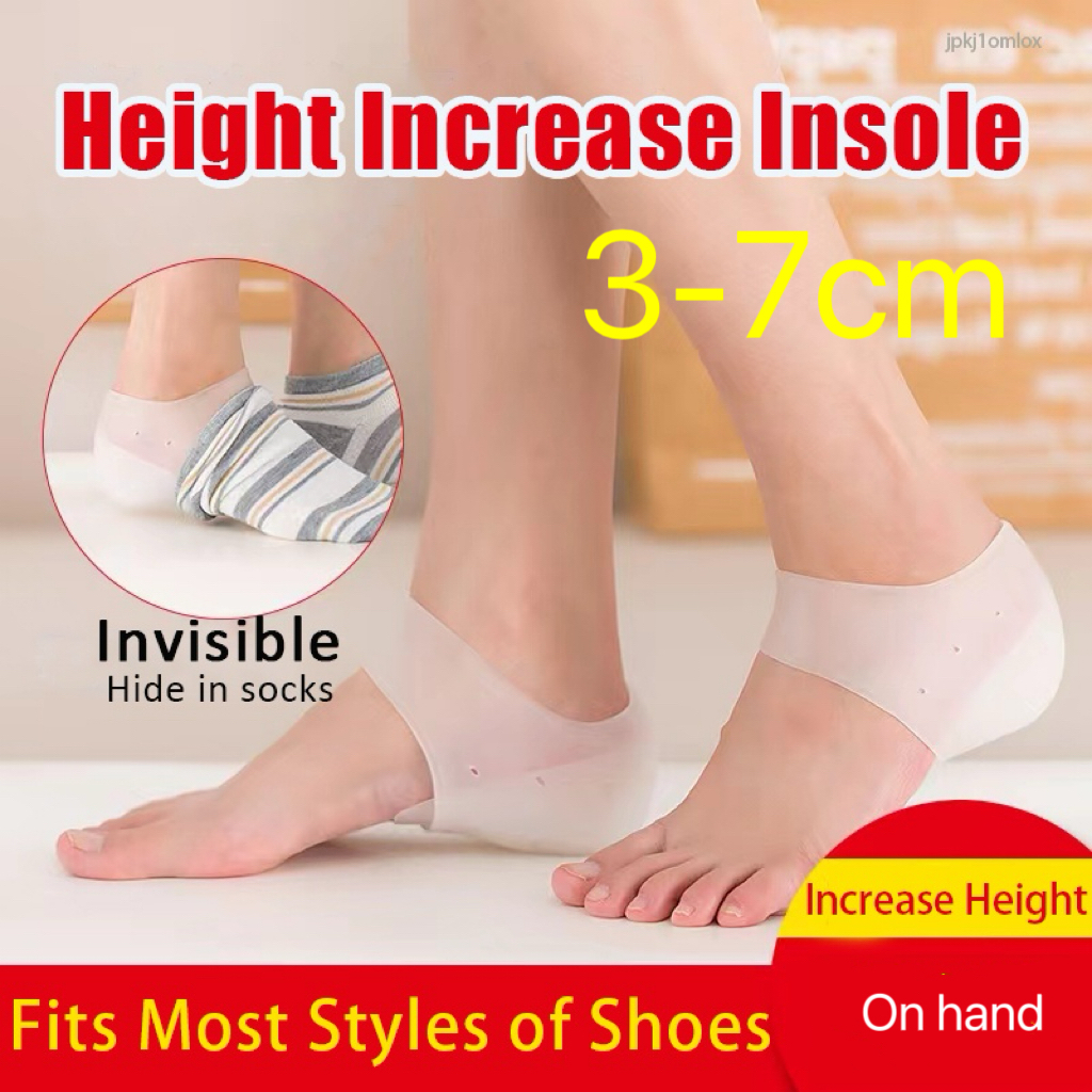 3-7cm Pair Height Increase Insole Invisible Silicone Height