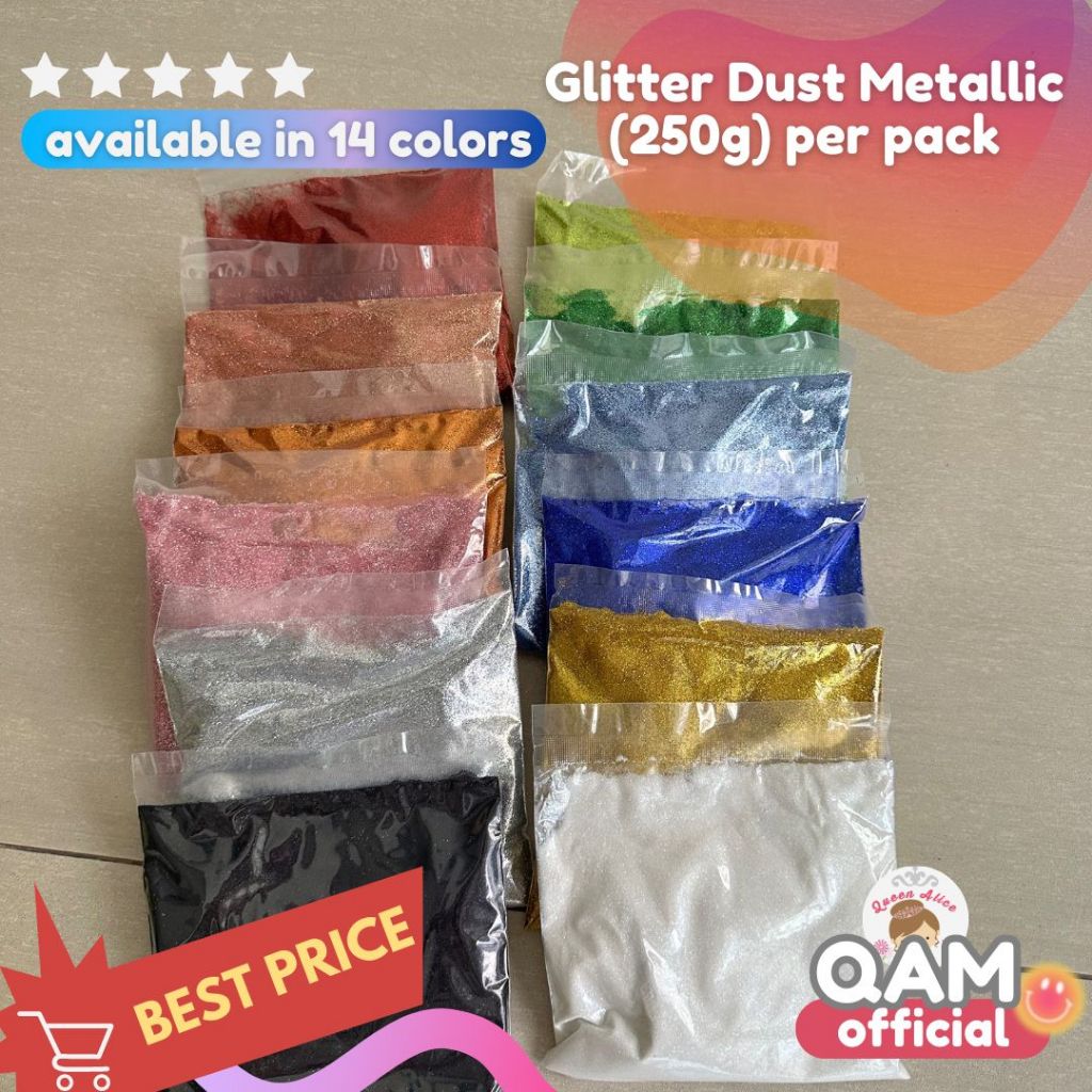 Glitters Metallic Fine Dust 250 grams per pack 14 colors for decorative ...