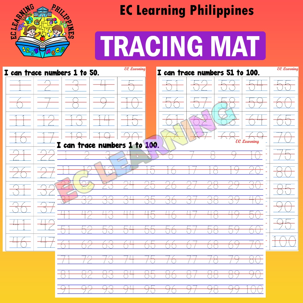 Number Tracing Laminated Activity Write and Wipe (REUSABLE) EC LEARNING ...