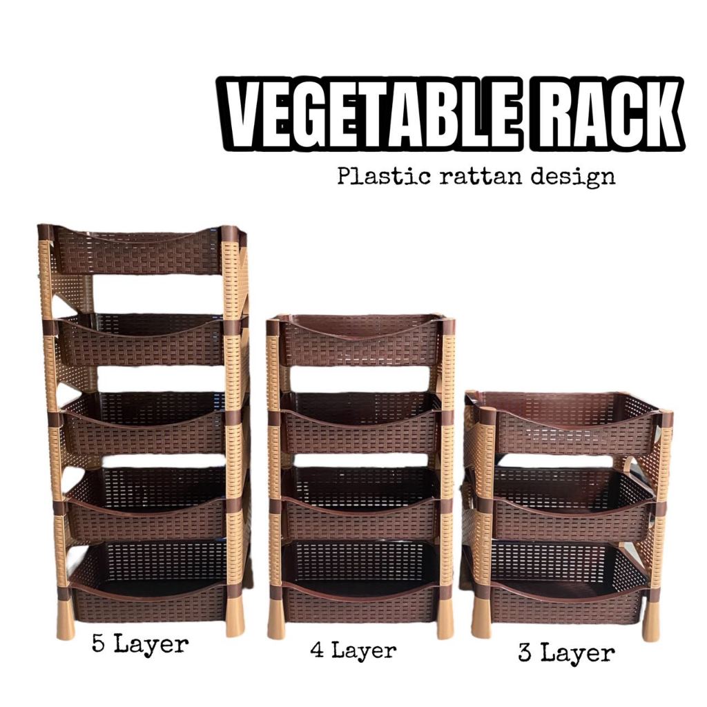 VR-001 Vegetable Organizer Rack plastic rattan rack | Shopee Philippines