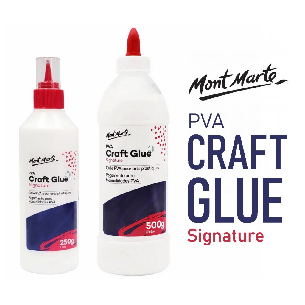 Mont Marte PVA Craft Glue 250g OR 500g bottle Ideal for Wood, textiles