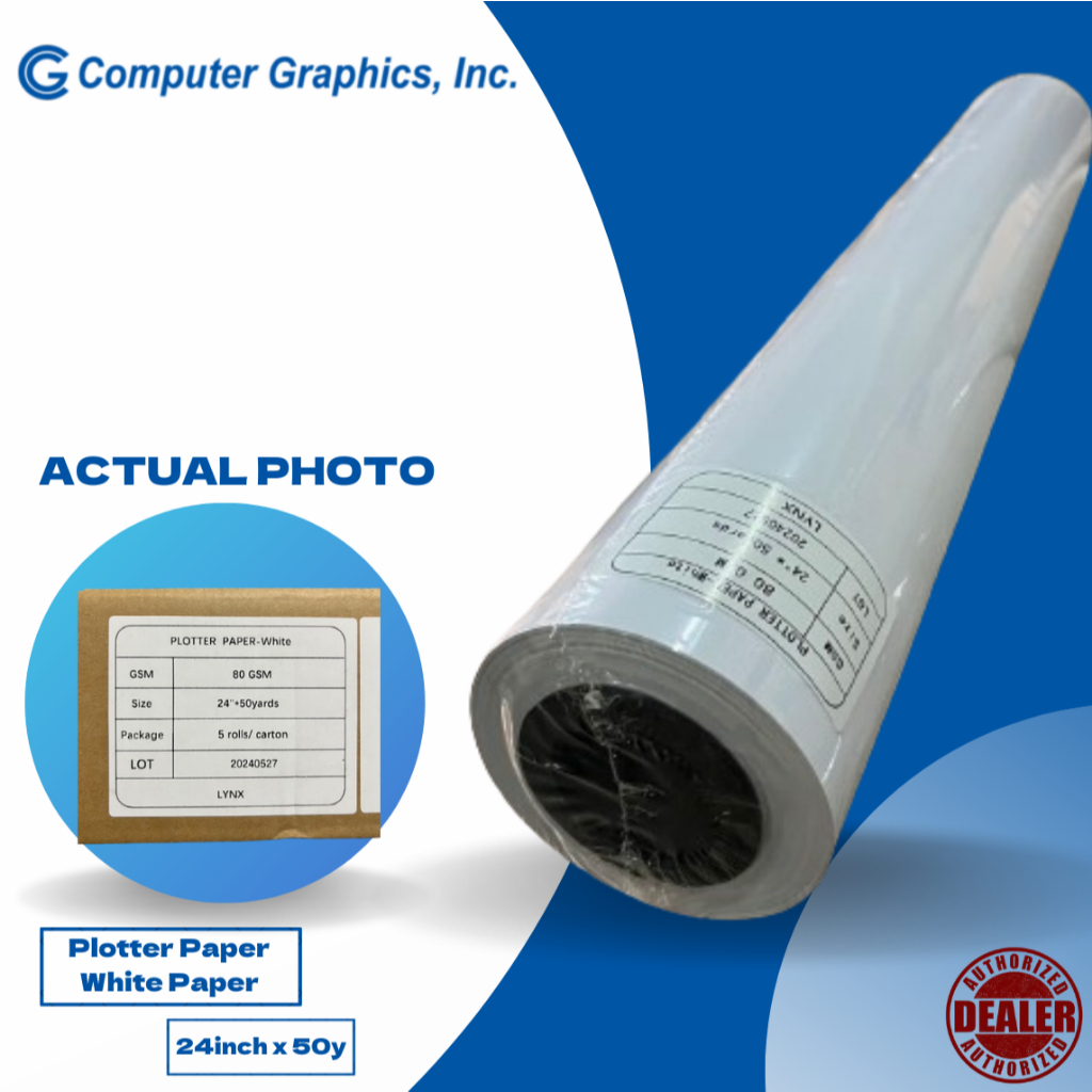 Plotter Paper White Paper 24inch x 50y 80gsm | Shopee Philippines