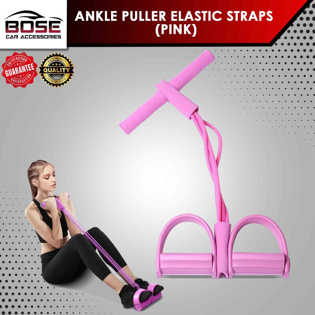 Elastic Belly Exercise Tool Sit Up Pull Rope Abdominal Exerciser 4-Tube ...