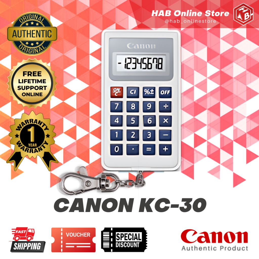 Canon KC-30 (White) Keychain Mini Calculator 8-digits | Shopee Philippines