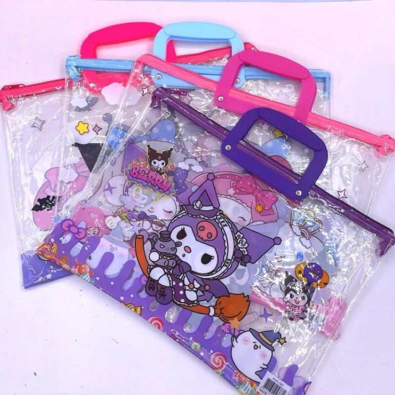 New A4 File Organizer Plastic Envelope Sanrio with Handle | Shopee ...