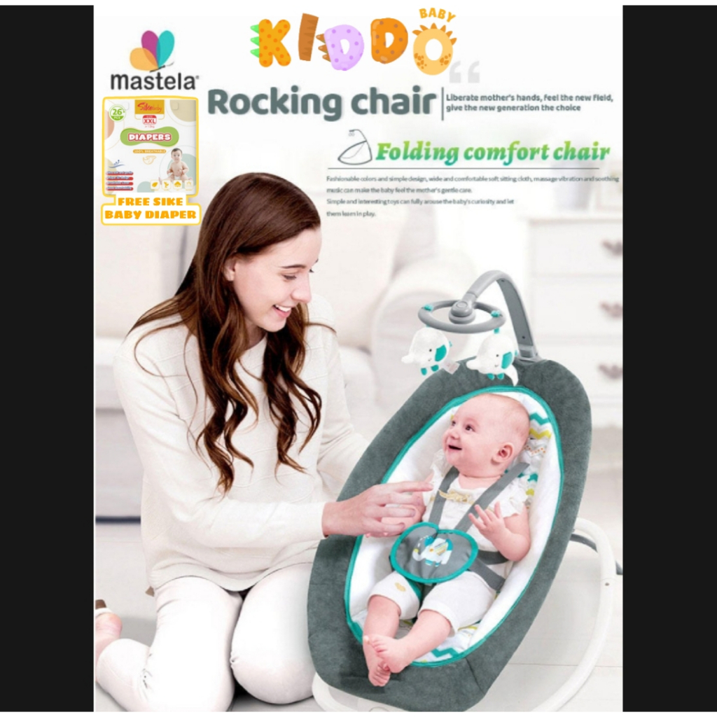 Foldable Baby Rocker Reclinable Cradle Swing with Music and Vibrate ...