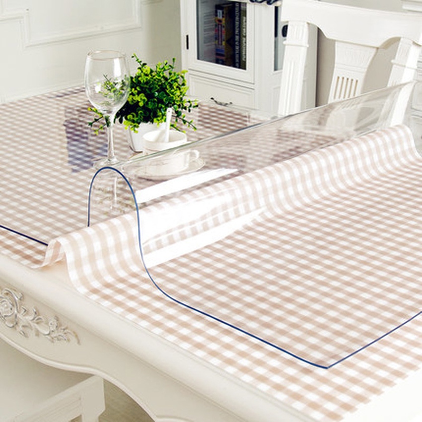 Tablecloths Soft Glass PVC Transparent Tablecloth Waterproof Anti-Hot ...