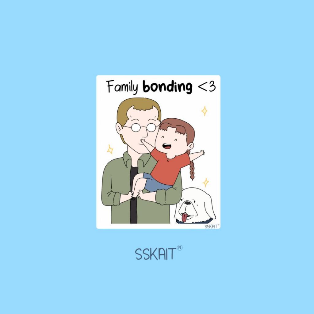 SSKAIT Family Bonding Anime Waterproof Funny Mood Die Cut Sticker ...