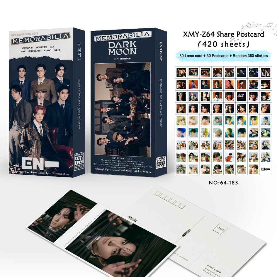 Enhypen Postcard 420Pcs\Box and sticker k-pop Postcard Korean kpop