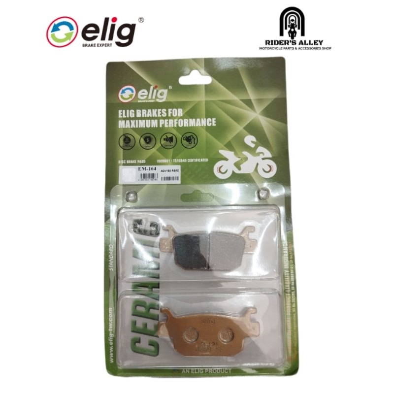 ELIG Ceramic Brake Pad (PCX 160 CBS-ABS REAR /ADV 150-160 REAR ...