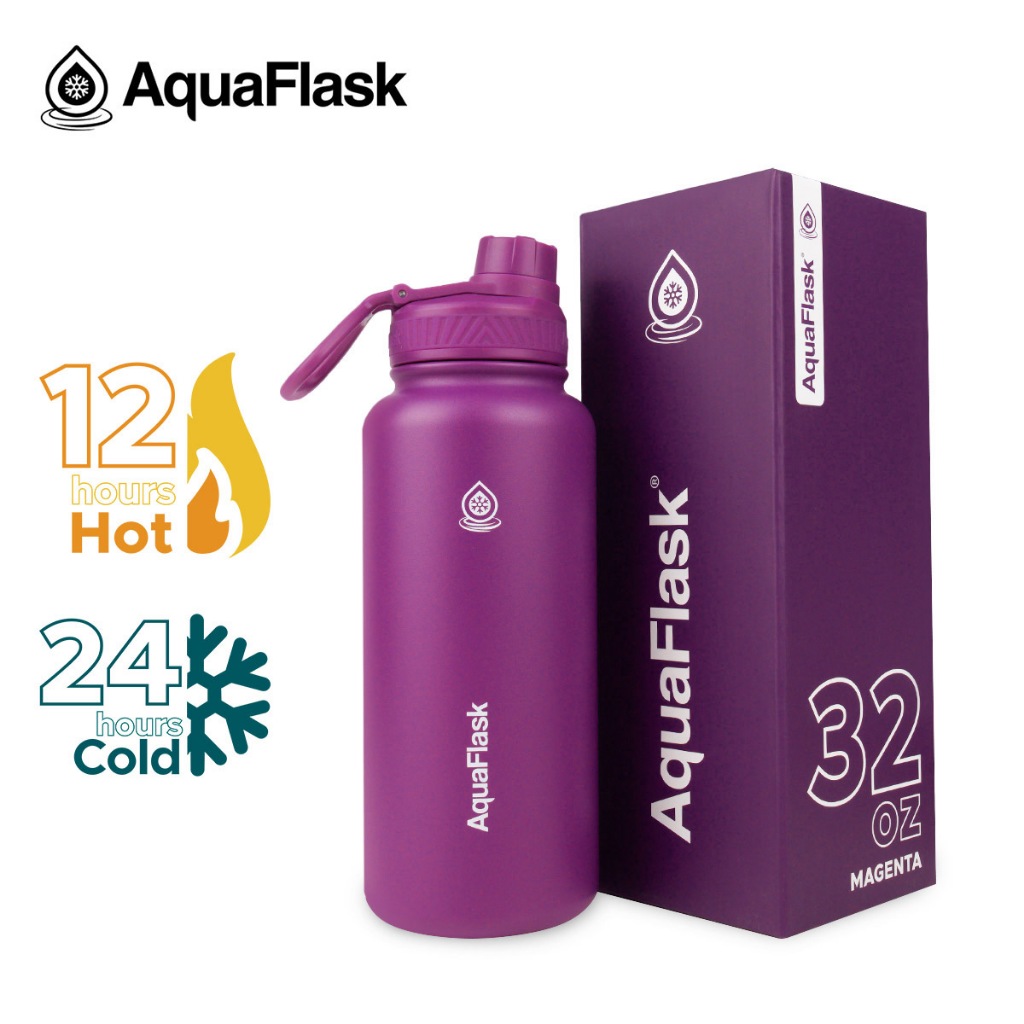 Aquaflask (32oz) Wide Mouth with Cap Lid Vacuum Insulated Drinking ...