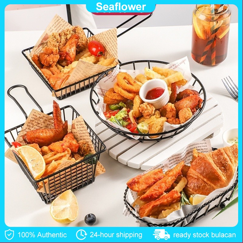7 STYLE Fries Basket French Fries Holder Sizzling Basket Food Tray ...