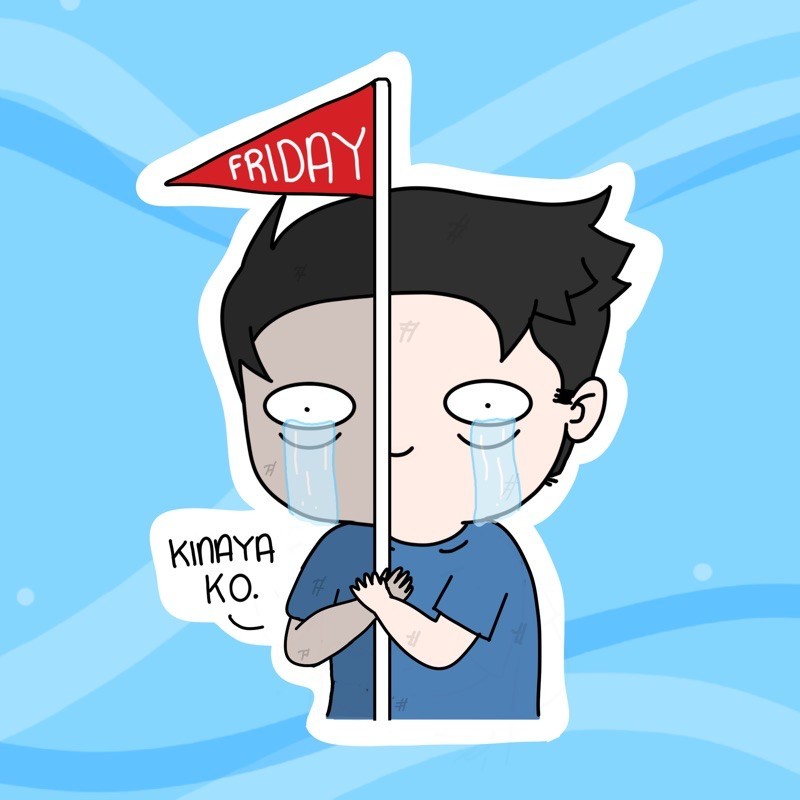 SSKAIT Boy Waterproof funny mood die cut sticker - Kinaya ko Friday ...