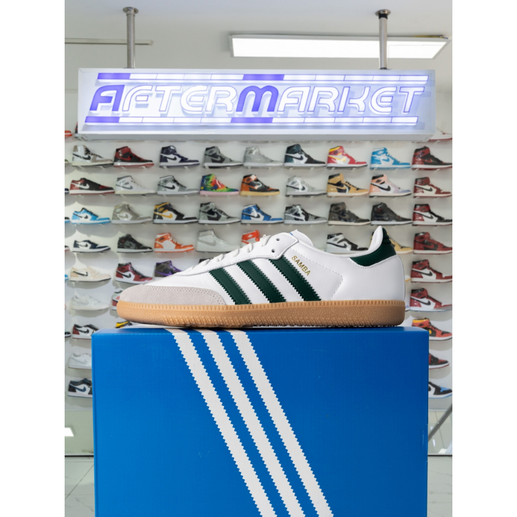 Adidas Samba OG White Collegiate Green Gum | Shopee Philippines