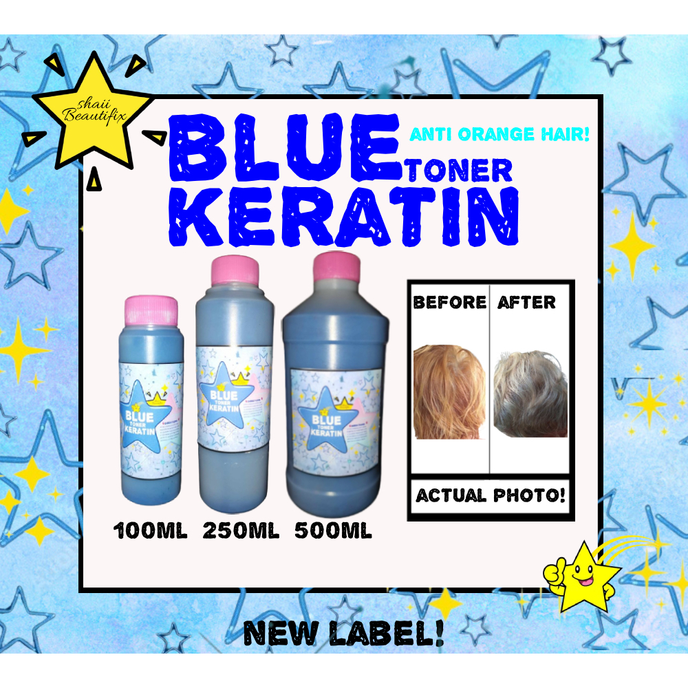 BLUE KERATIN TONER ANTI ORANGE HAIR! @shaiibeautifix | Shopee Philippines
