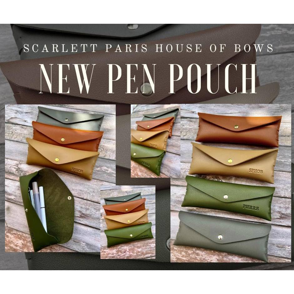 NEW PEN POUCH Personalized Personalized Custom Leather Stamp Souvenirs ...