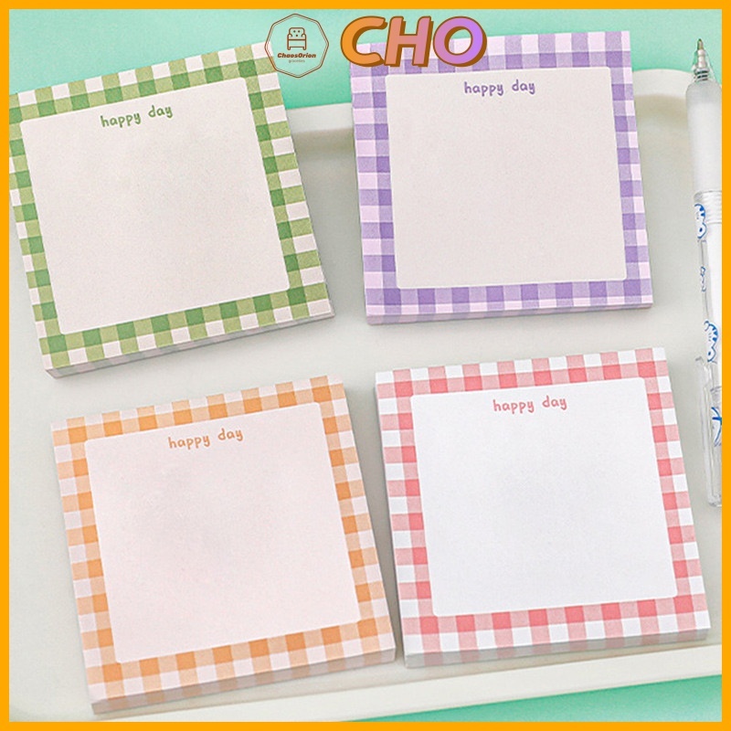 CHO⭐Cute Grid Post-it Note Student Message Sticky Notes Hand Ledger N ...