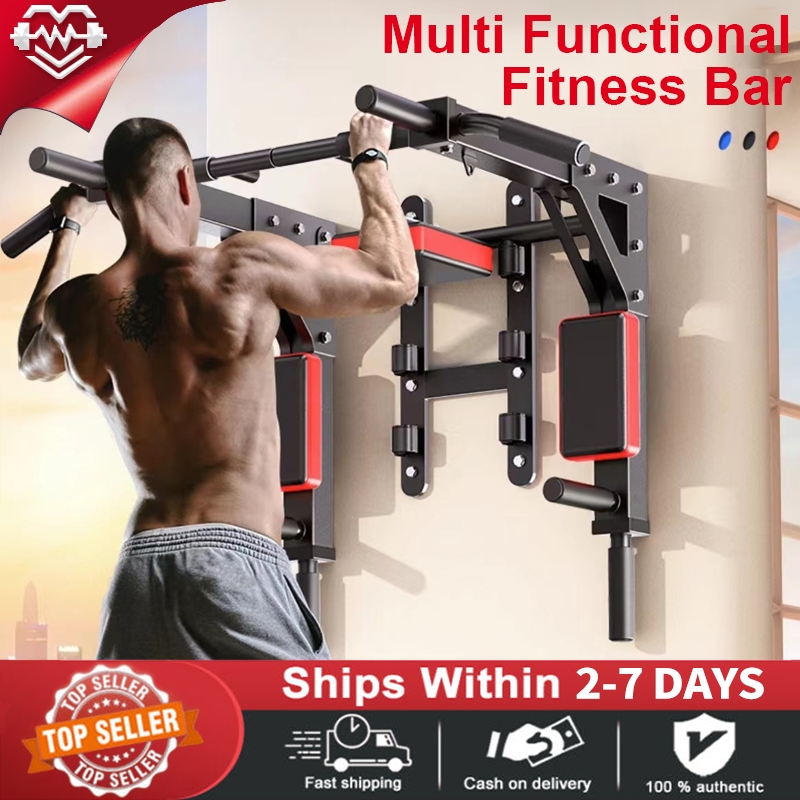 Fitness equipment rack, wall mounted pull-up bar, 9-in-1 fitness rack, wall  mounted horizontal bar