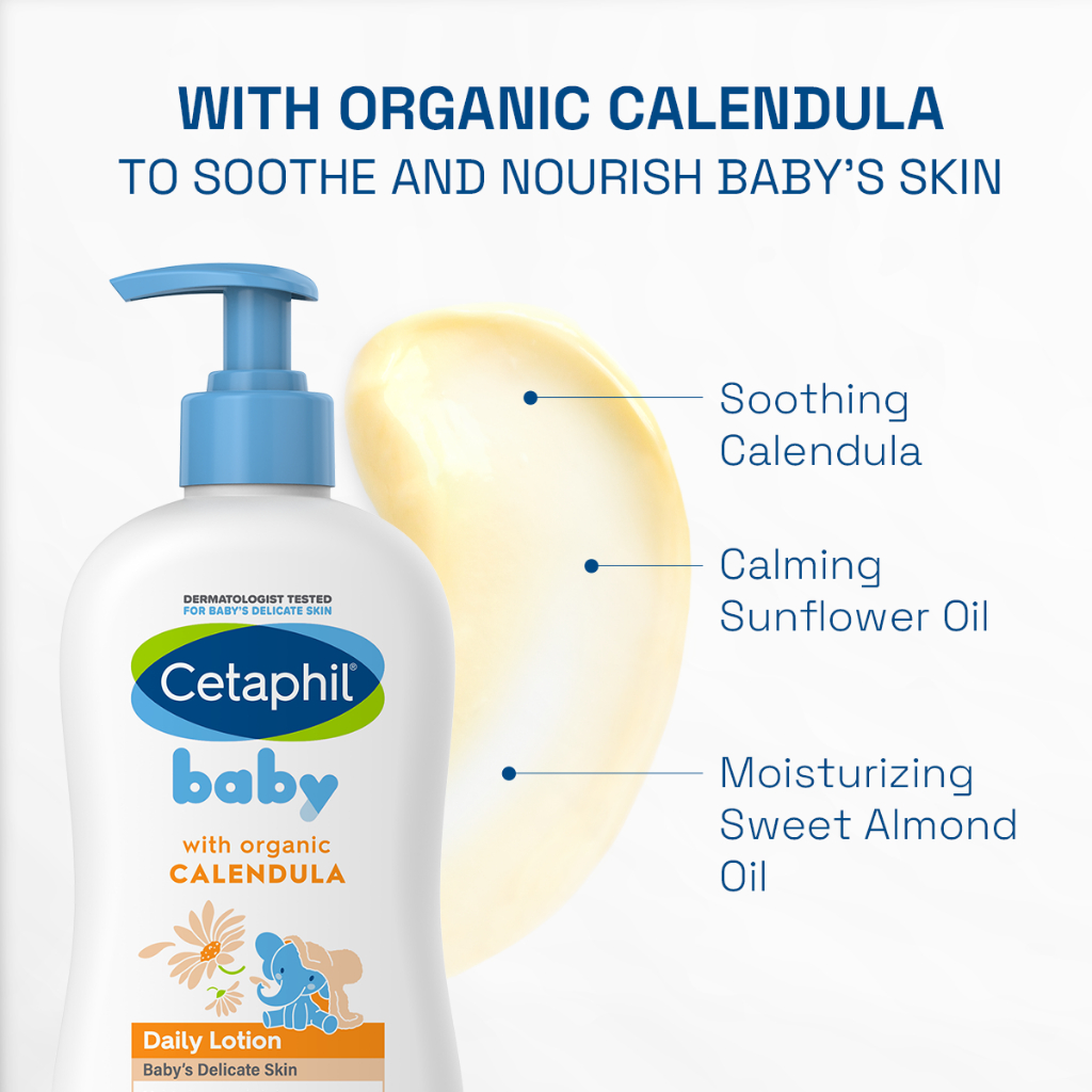 Cetaphil Baby Calendula Trio Set for Newborn [Hypoallergenic][Wash ...