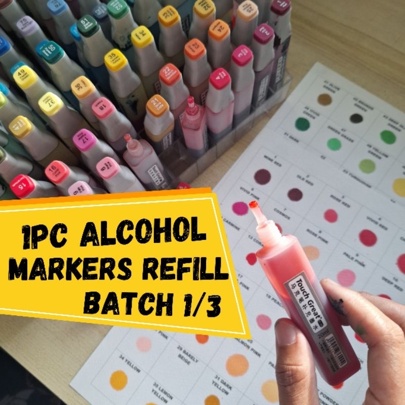 1PC 5ml 20ml Touch Alcohol Markers Ink REFILL BATCH 1 3 1 55 Shopee 