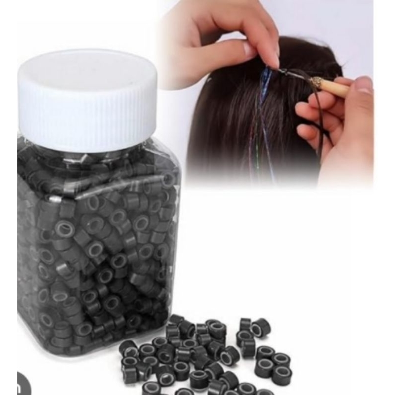 Professional Micro Rings hair extensions with Rubber 100pcs | Shopee ...