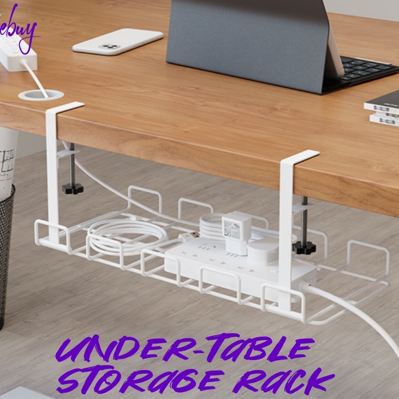 Under-Table Storage Rack Wire Socket Storage Slot Desk Low Storage ...