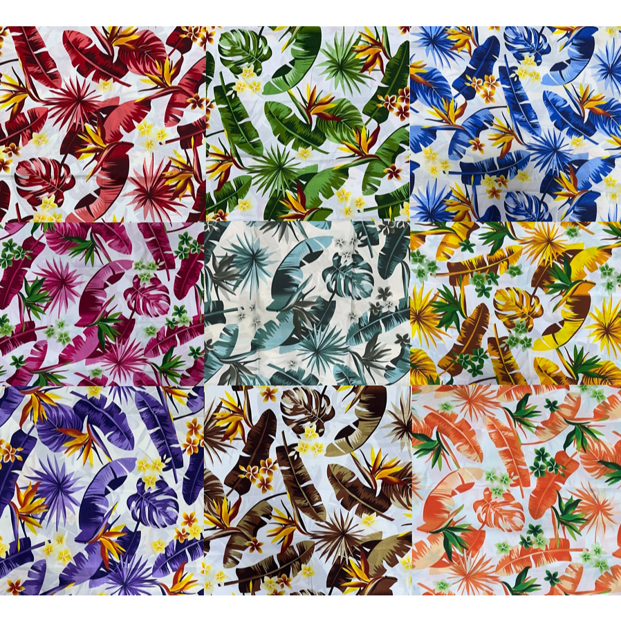 Zhaira or Begonia Design Geena Gina or Pongee Leaves Dahon Printed ...