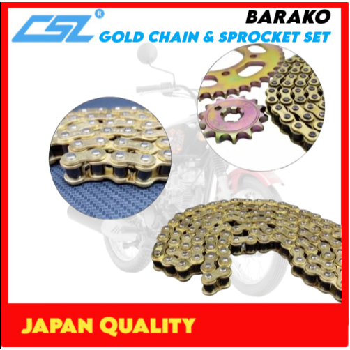 CSL Gold Chain and Sprocket Set for KAWASAKI BARAKO Motorcycle Parts ...
