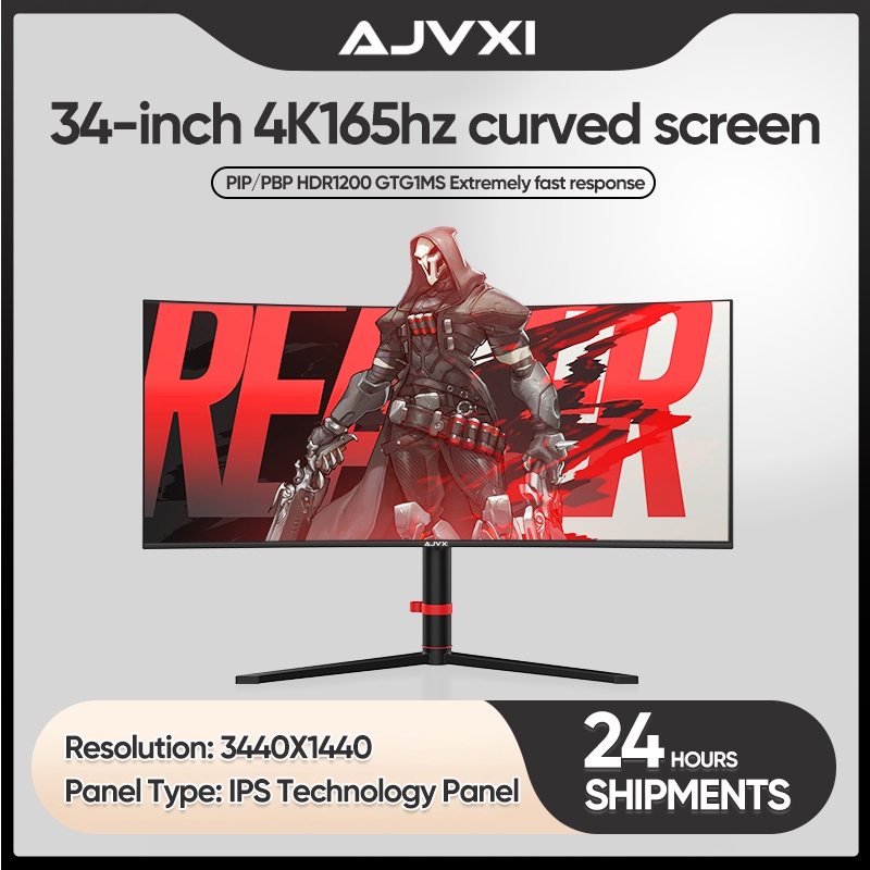 【3 Years Warranty】AJVXI 34 inch curved gaming monitor 1ms&180Hz ...