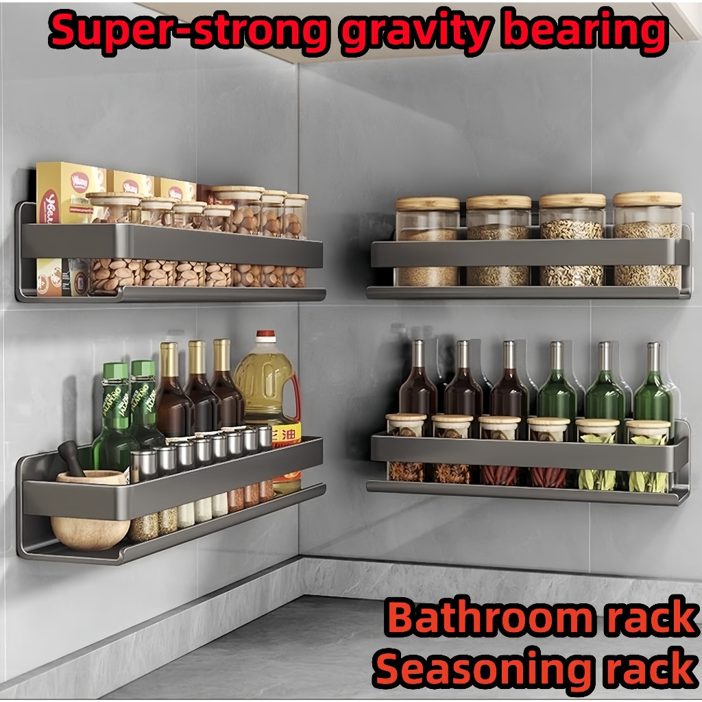 Rack Wall mounted KITCHEN storage seasoning spice shelf stainless ...