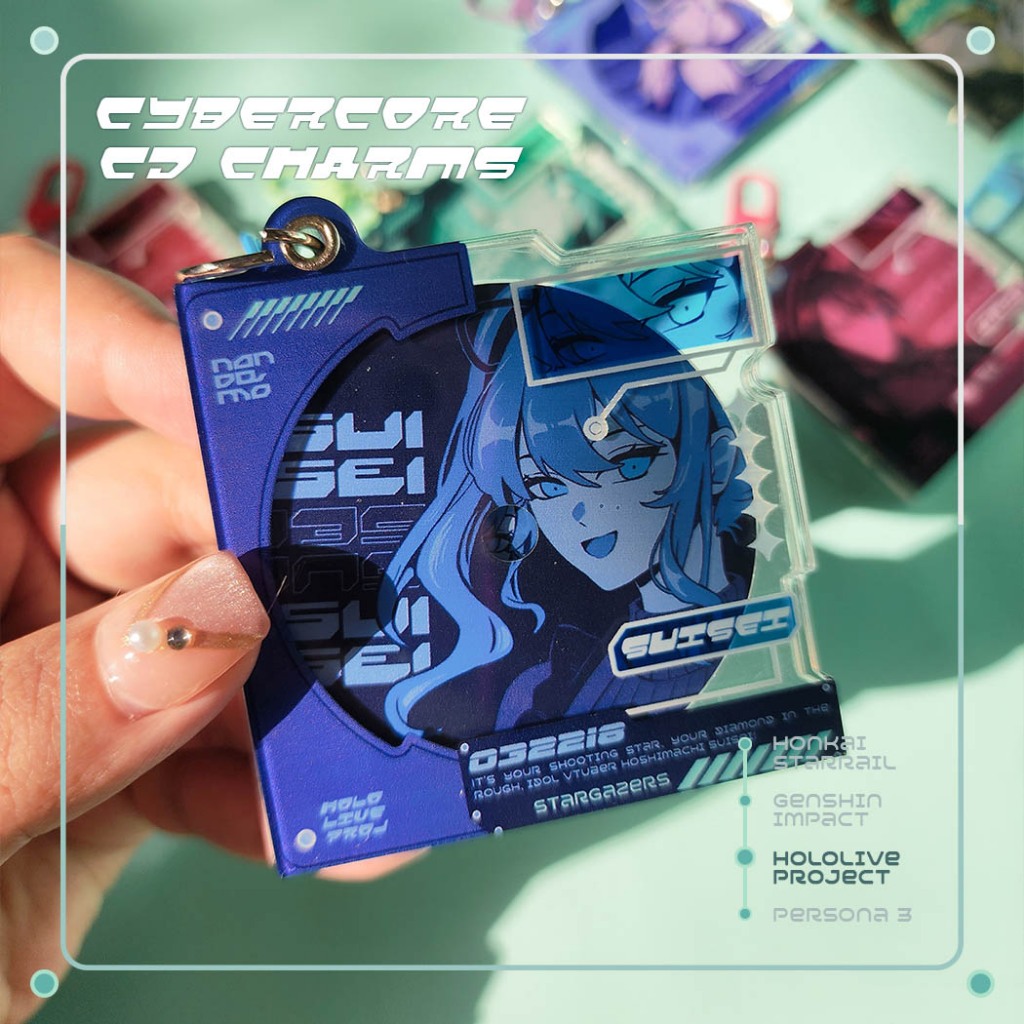CD Charm Keychain - Hololive Hoshimachi Suisei Cybercore Aesthetic ...