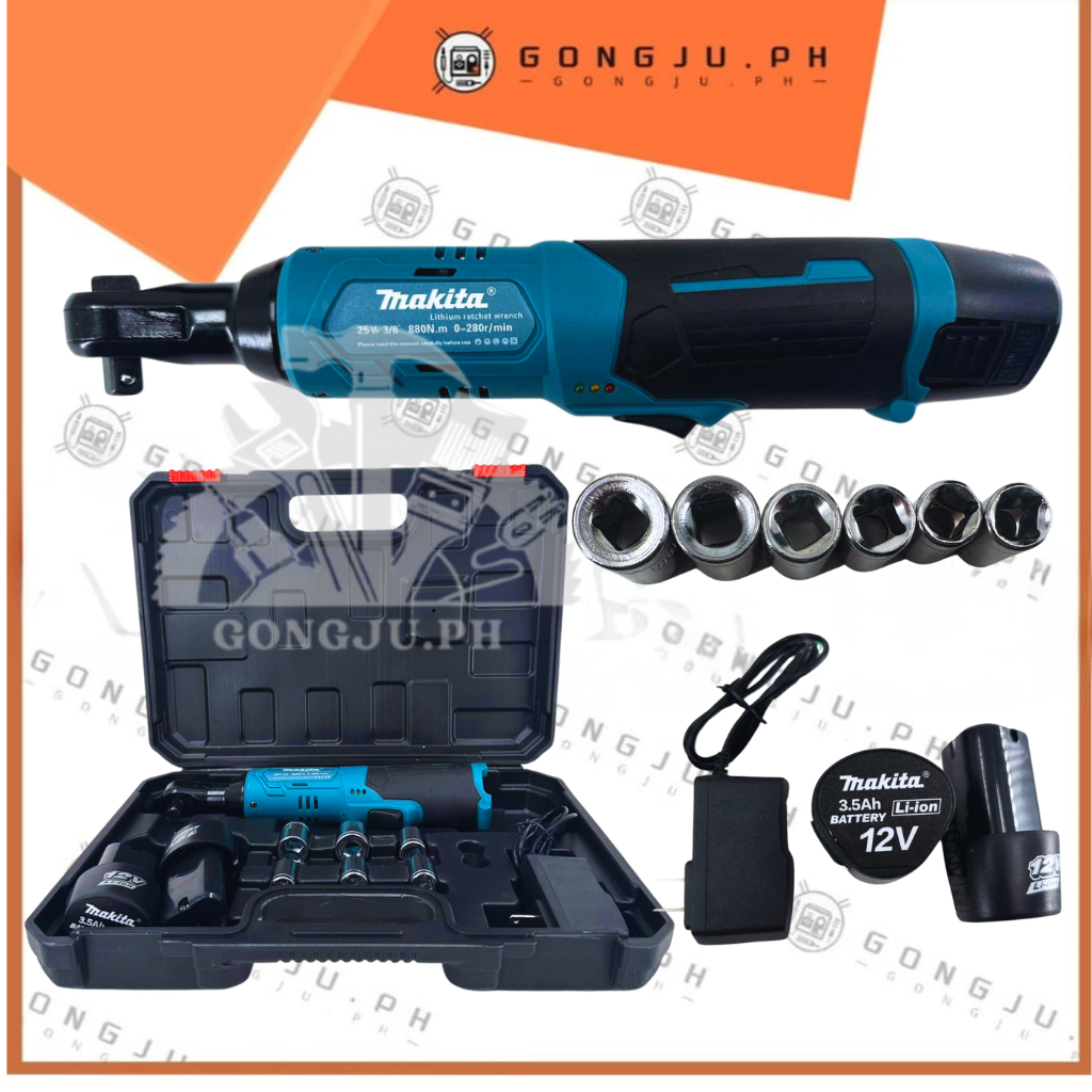 12v Power li-ion battery charging ratchet wrench rectangular electric ...