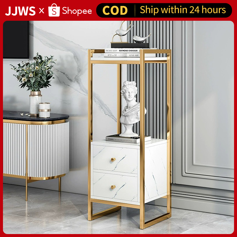 JJWS Coffee Table Side Table Sofa Side Cabinet with Drawer Bedroom Tall ...