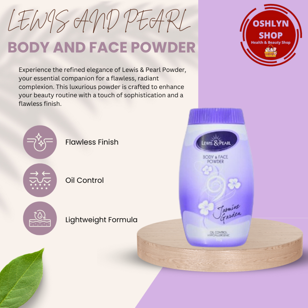 LEWIS & PEARL Body and Face Powder Jasmine 50g | Shopee Philippines