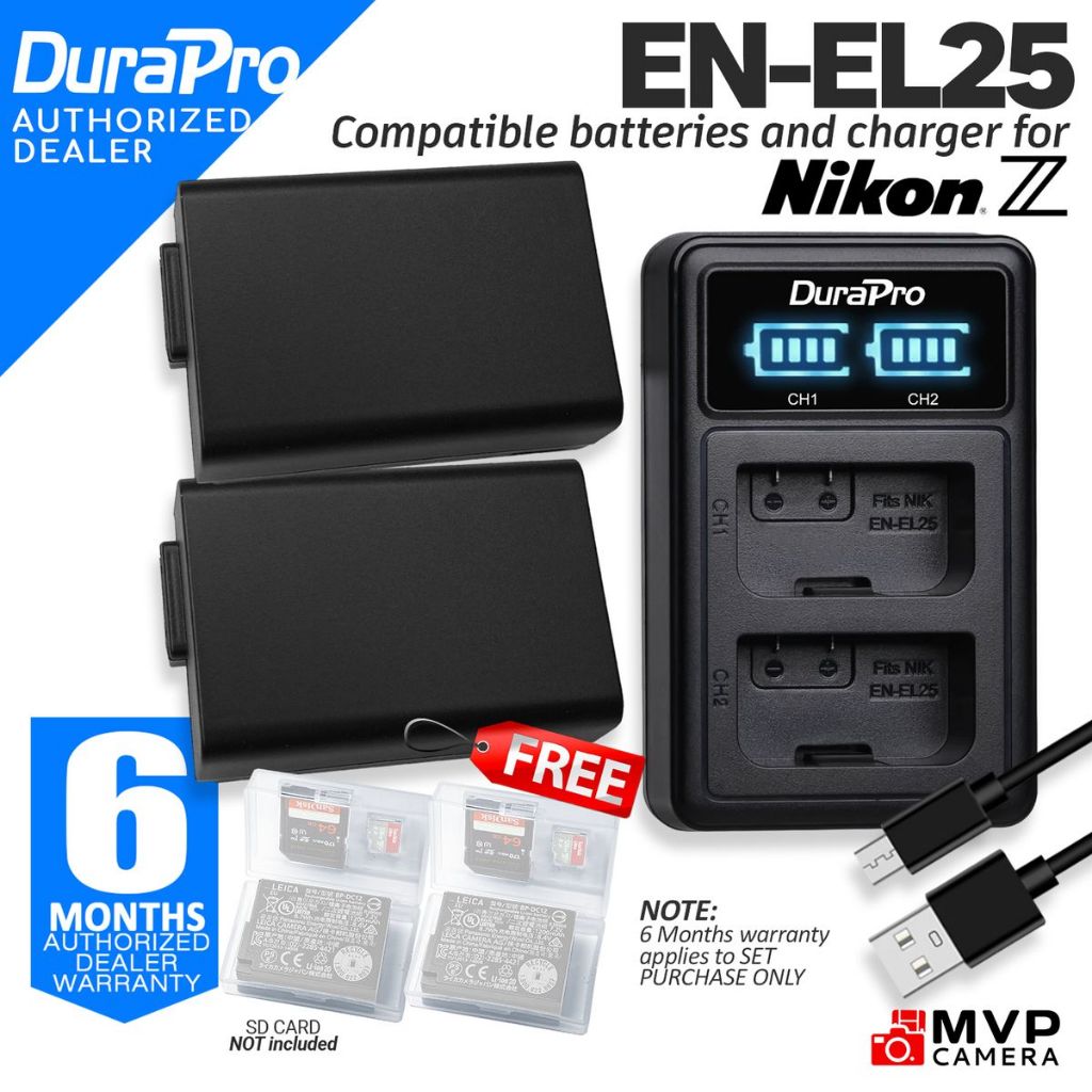 Chargeur Batterie Appareil Photo LIFEMOI 5-en-1 - Compatible Nikon EN-EL25, Canon, Sony, Etc. | Avec Lecteur Carte