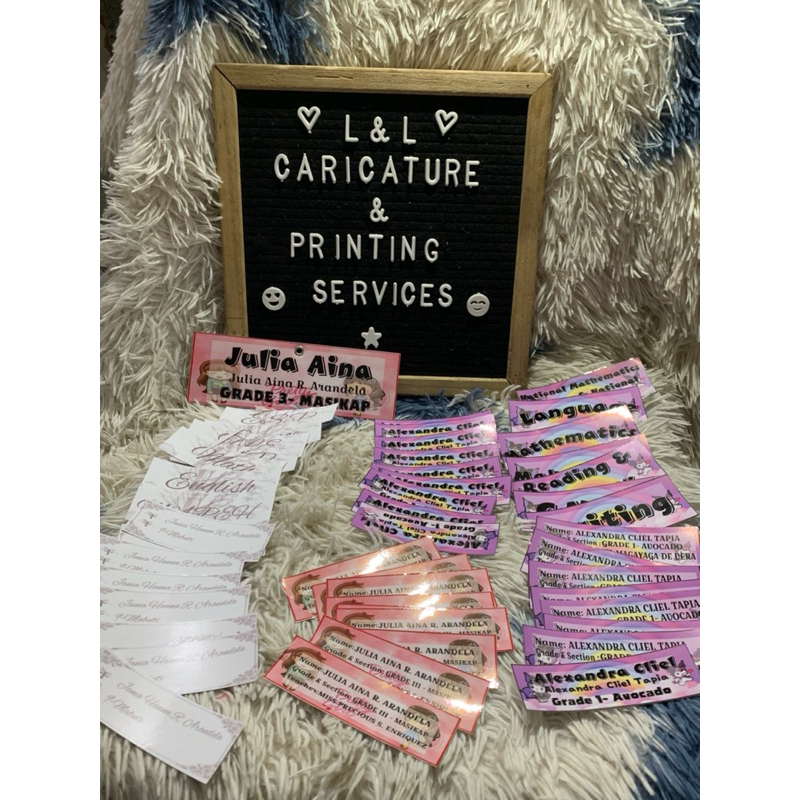 Portfolio Cover sticker, Subject label sticker and name label sticker ...