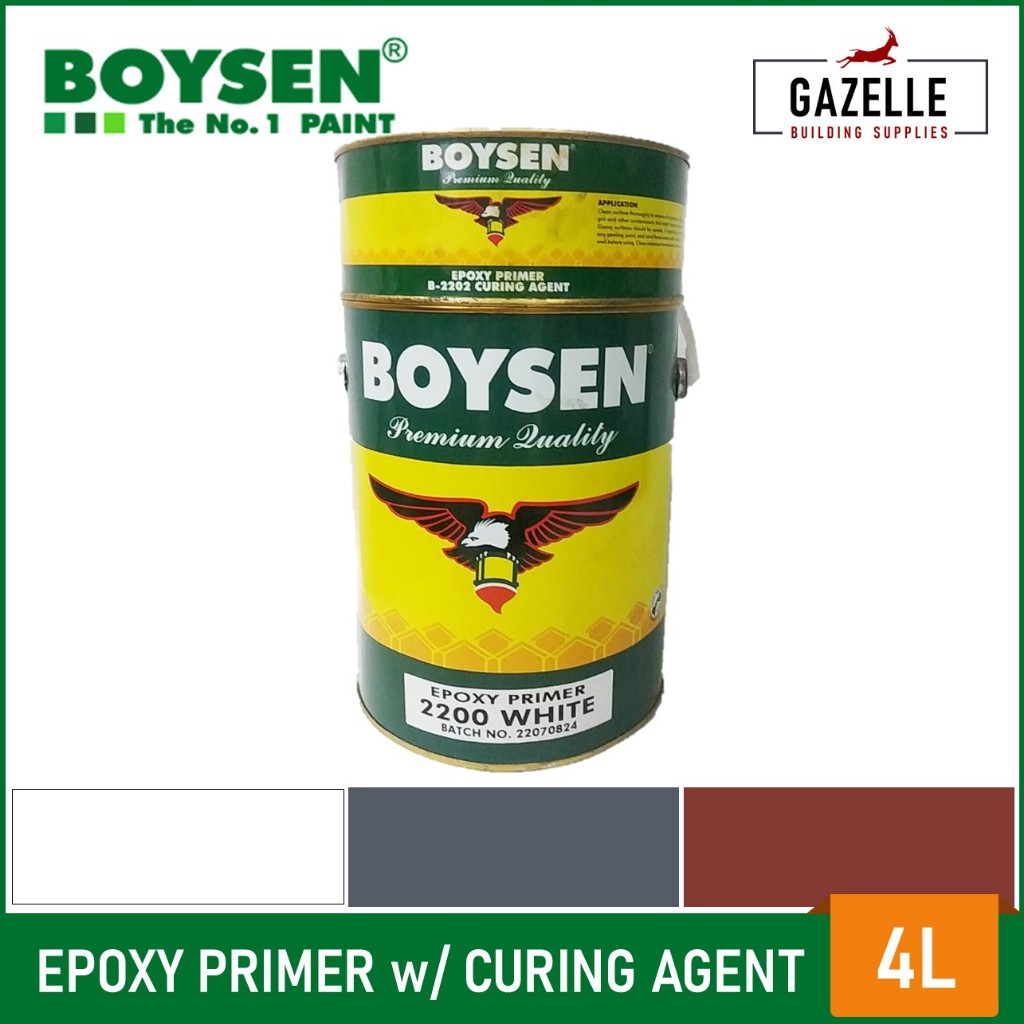 Boysen Epoxy Primer 4L w/ Curing Agent 3 Colors White / Red Oxide