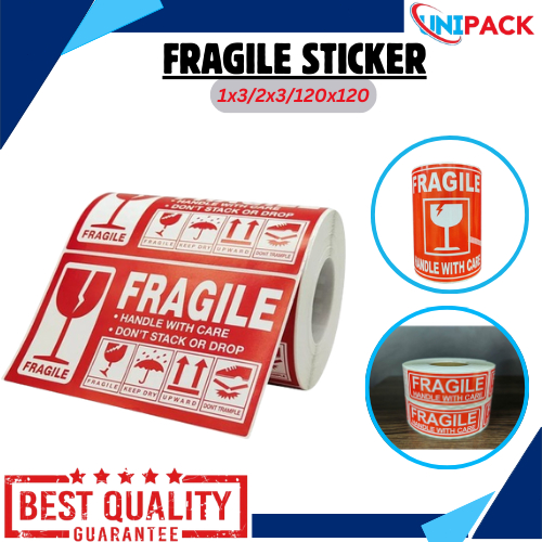 Fragile Sticker 500 Pcs/Roll 76 x 51 mm / 2 x 3 inches with broken ...