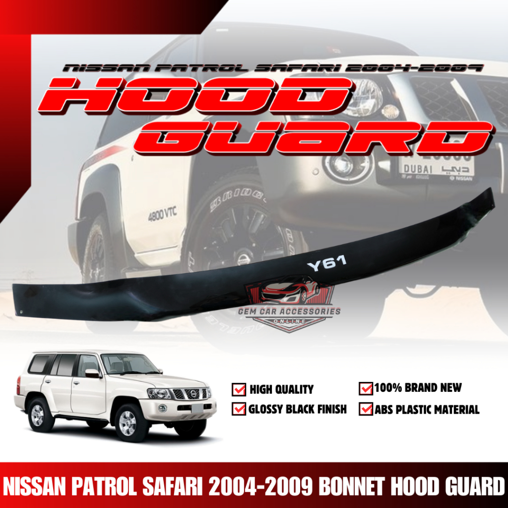 GCAO ABS Bonnet Hood Guard Deflector Cover for Nissan Patrol Safari ...