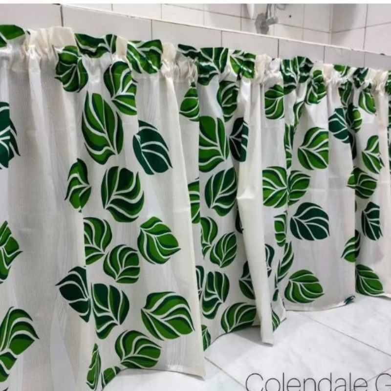 Plain And Printed Geana Kitchen Sink Curtain 60x30 inches Standard Size
