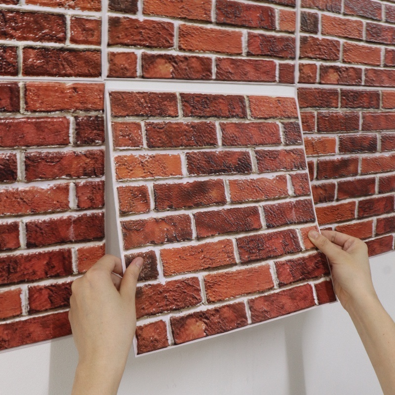 70x77cm Foam Brick Wall Stickers Self Adhesive Waterproof Wallpaper For