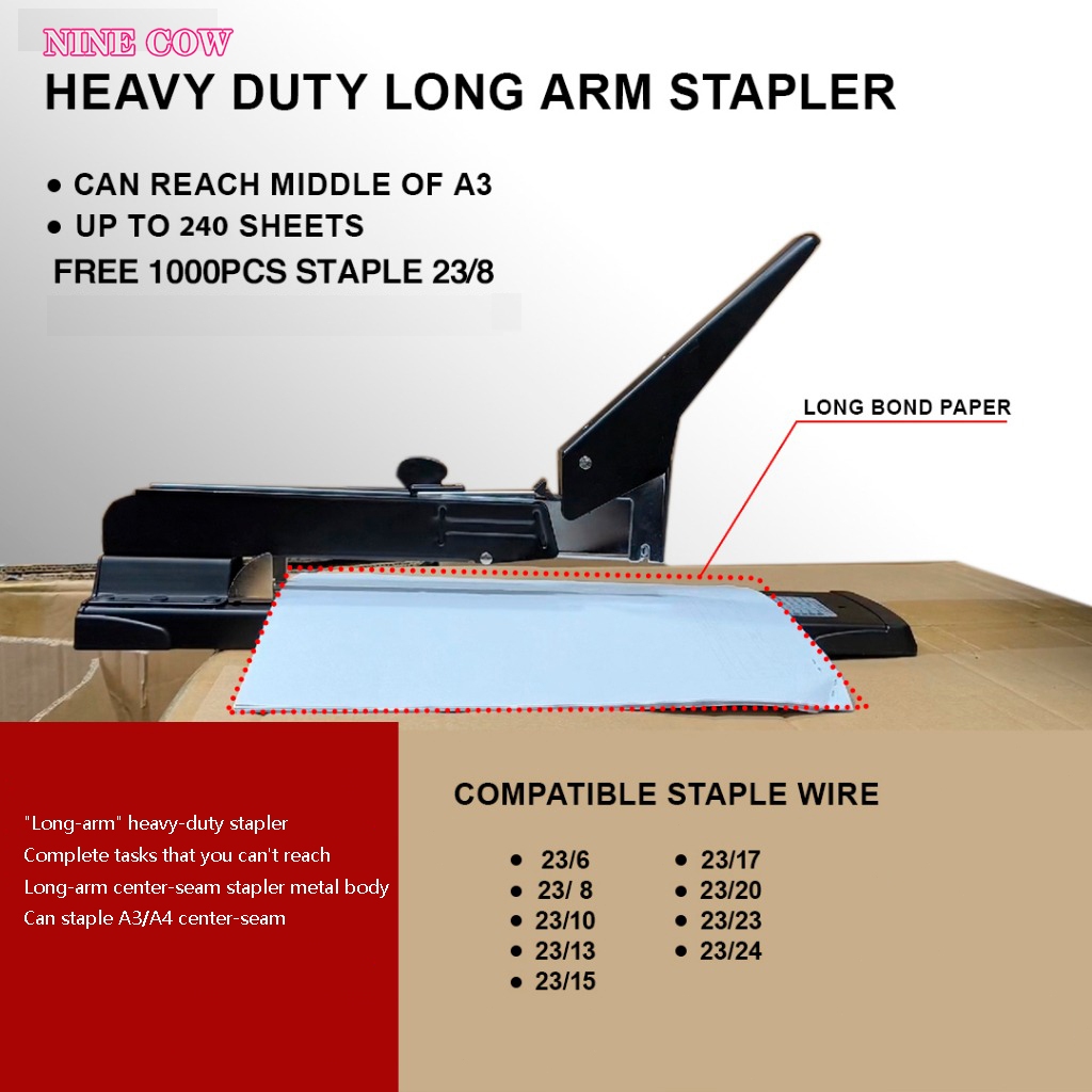 Notebook Long arm heavy duty up to 240 sheets (FREE 1 BOX STAPLE ...